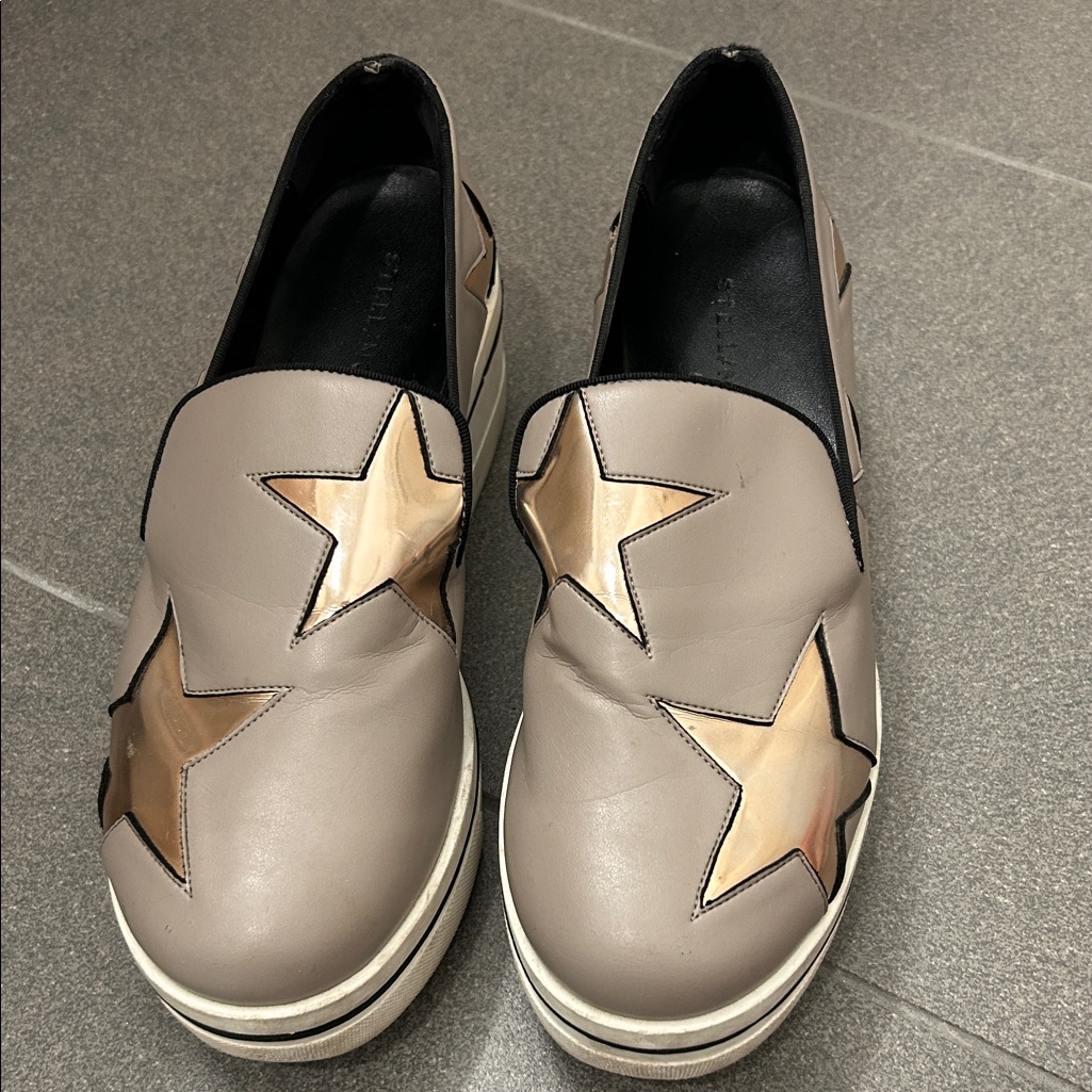 Stella Mccartney Slip-On Platform Sneakers With Metallic Stars